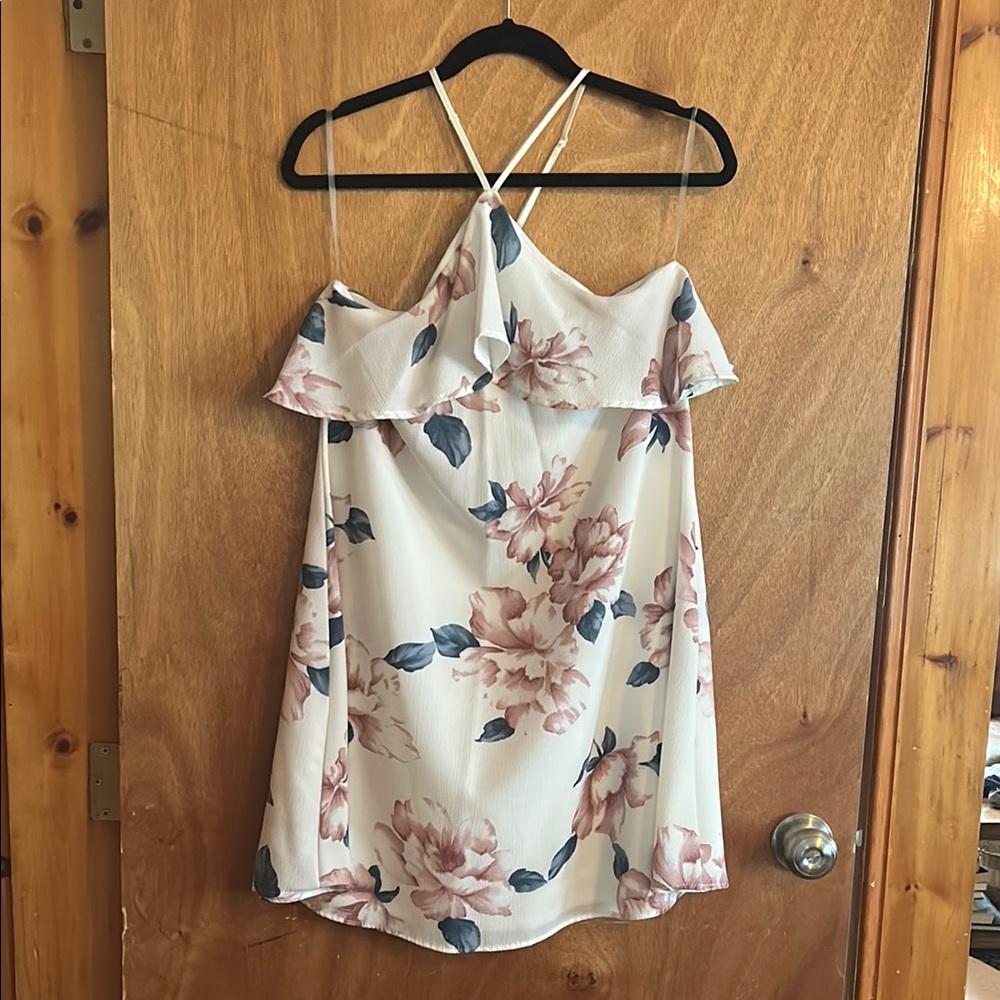 Miami Floral Dress in White and Pink